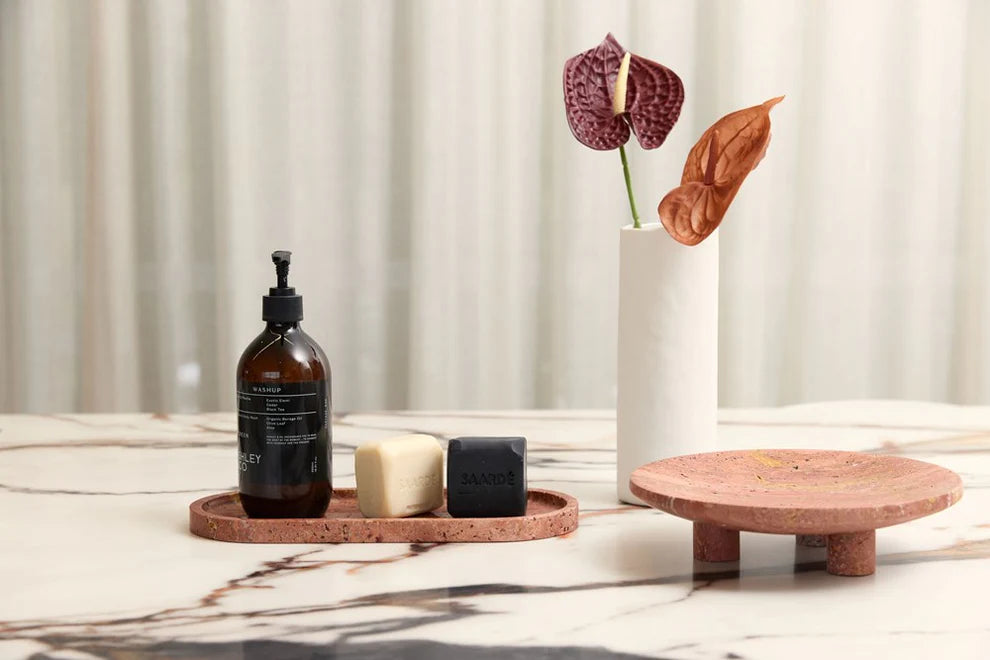 Line Tray | Burnt Travertine