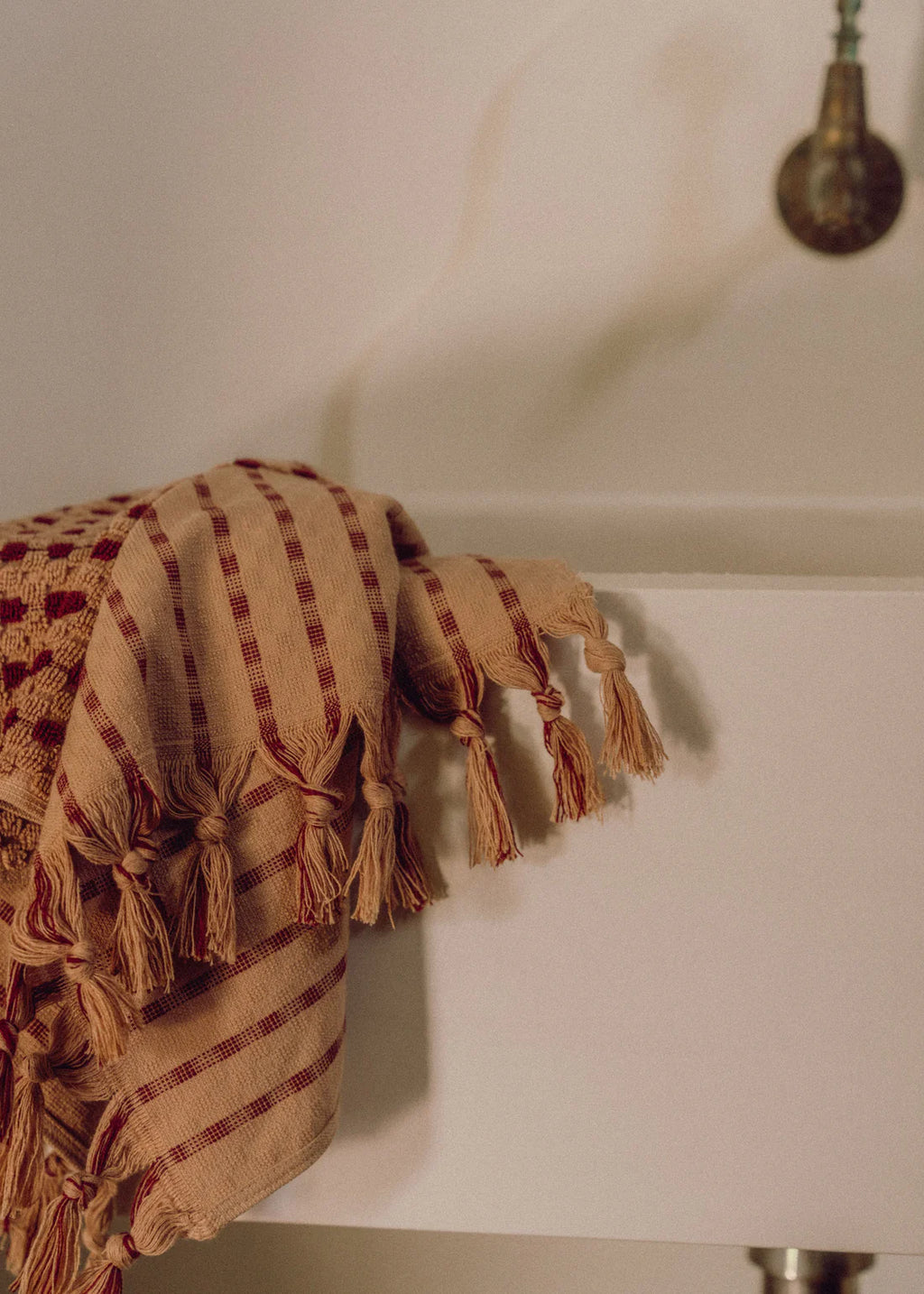 Chickpea Hand Towel | Truffle/Burgundy