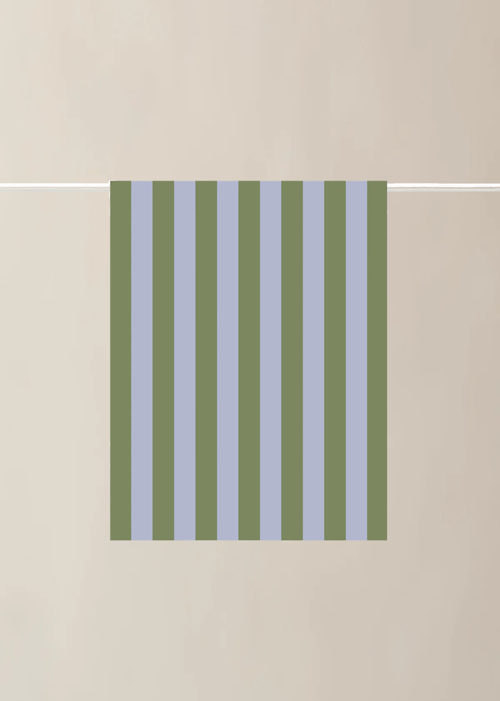 Lettuce Tea Towel | Bold Stripe Periwinkle + Olive