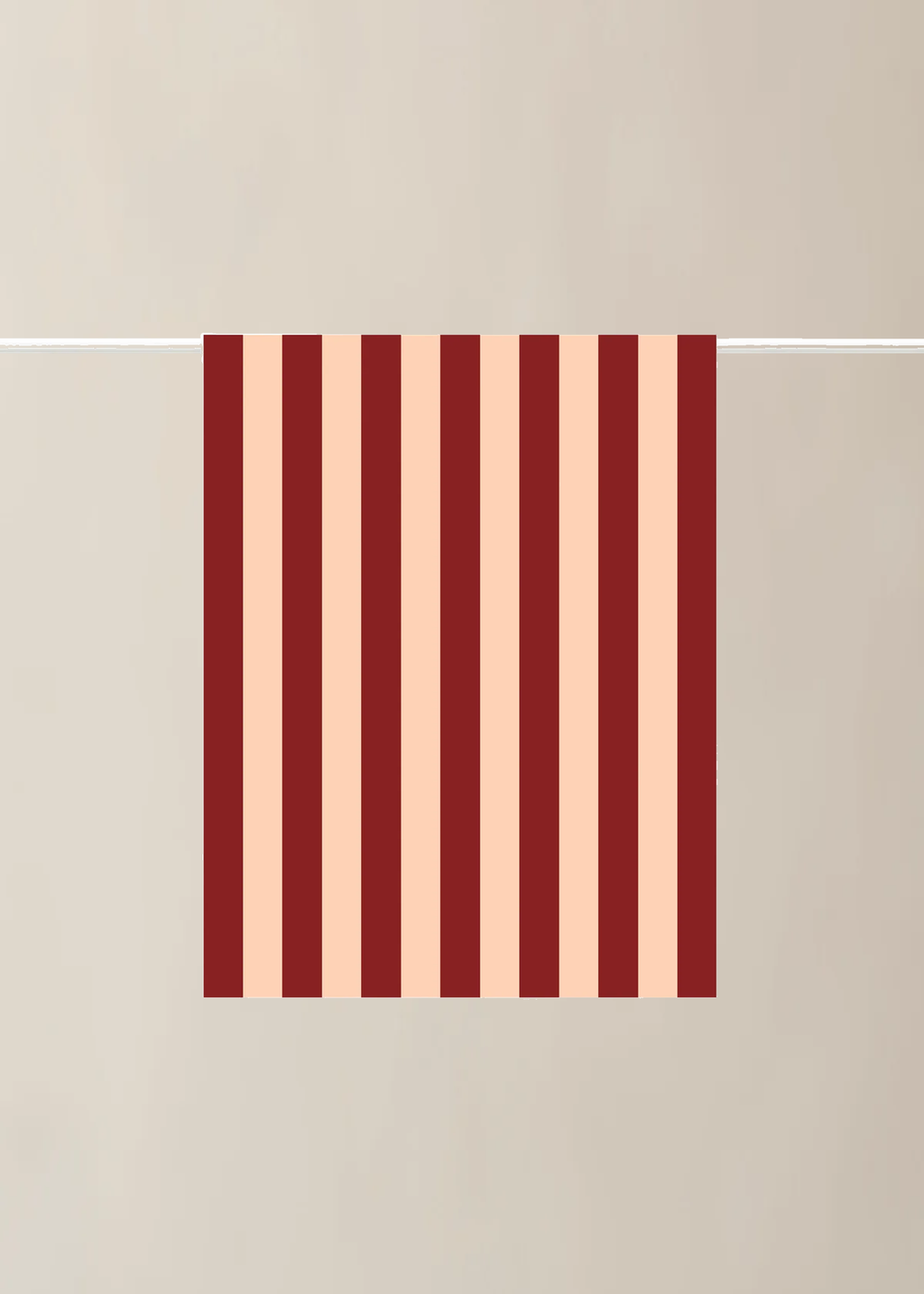 Lettuce Tea Towel | Bold Stripe Peach + Burgundy